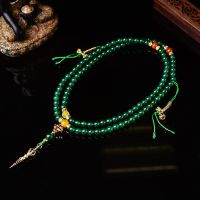 หินโมราเขียวธรรมชาติ108พระพุทธ Tasbih Rosario สร้อยข้อมือลูกปัดคอคู่สร้อยคอสร้อยข้อมือเครื่องประดับลูกประคำ