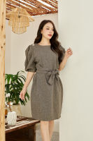 Doll sleeve short dress - Brown color | 46001