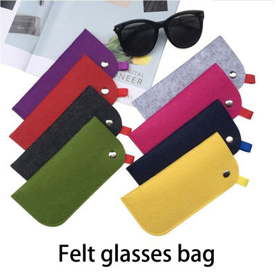 Hanging Eyewear Storage Basket Sunglasses Organizer Solid Color Pouch Felt Glasses Case Protective Eyewear Pouch