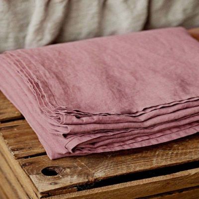 ชุดผ้าปูที่นอนลิินิน Mcao สีทึบ-3ผ้าปูที่นอนลิินินผ้าลินินฝรั่งเศสซัก (1แบน2ปลอกหมอน)-แผ่นระบายอากาศ TJ3960
