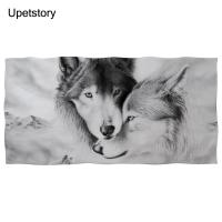 Ustory 3d Animal Wolf Print Beach Towel for Kids Soft Microfiber Bath Towel Quick-Dry Handface Shower Towel Blanket