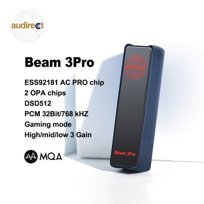 Audirect Beam 3Pro Type-C ถึง3.5มม. Portaber เครื่องขยายเสียงหูฟัง HIFI USB DAC สาย ES9281AR DSD512 IOS Android Beam3 Pro