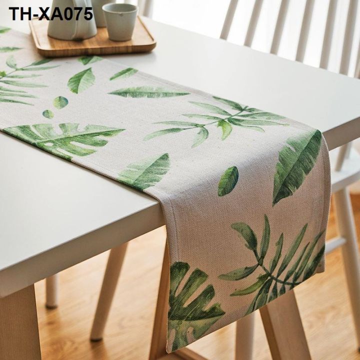 the-contemporary-and-contracted-cloth-linen-green-plant-fresh-rectangular-tv-towel