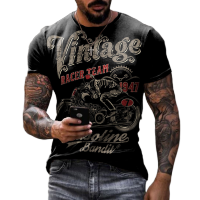 2022 Summer Vintage Mens T Shirt 3d Retro Motorcycle Oversized Tshirts For Men Clothing Biker Racing T-shirts Motor Tees Tops