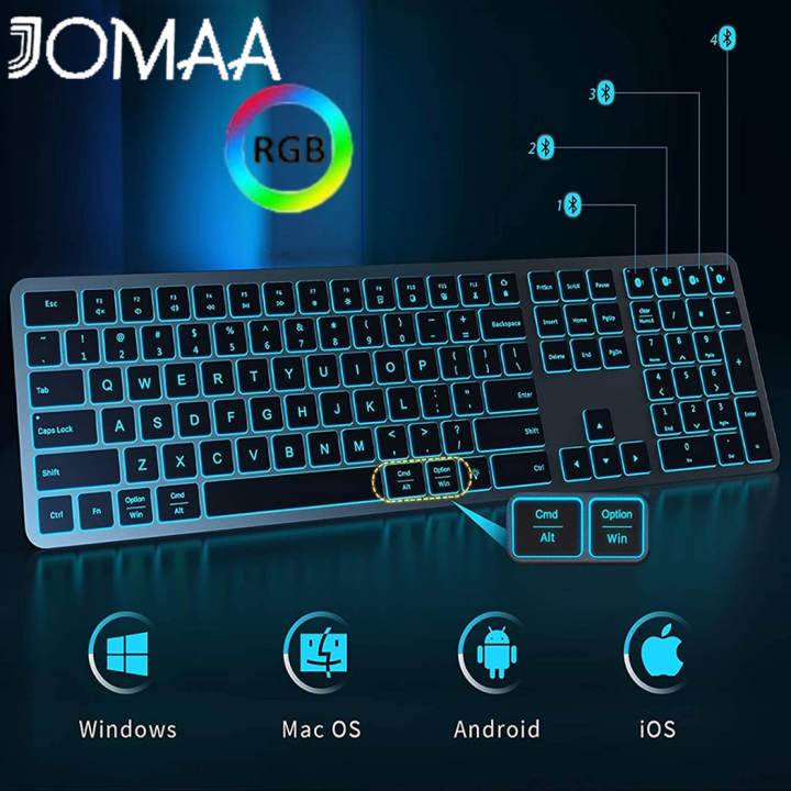 JOMAA Wireless keyboard Bluetooth keyboard Backlit Bluetooth Keyboard