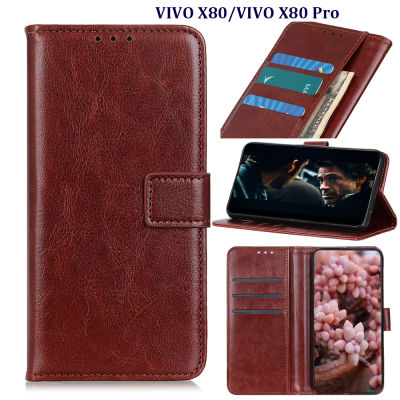 สำหรับ Vivo V27 5G/V27e/X80/X80 Pro เคสกันกระแทกสำหรับแบบฝาพับฝาปิดหนังมีกระเป๋าเงินหลายช่องเสียบบัตร