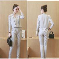 Two Pieces Office Wear ashion Korean Long Sleeve Pants Jumpsuit Set Wear