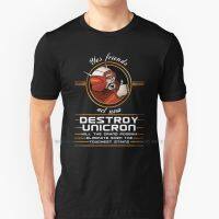 【Hot】 Destroy Unicron Transform Retro Movie Tee T Shirt 100% Pure Cotton Tf Bots Movie Retro Robot Cartoon Toys Geek Nerd Geeky แฟชั่นแขนสั้นผ้าฝ้าย