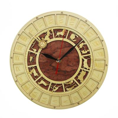ใหม่ (สไตล์) นาฬิกาทำจากไม้เวนิสเวนิสแบบชนบท Kichen ผนังดูโหราศาสตร์วิทยาศาสตร์จักรราศีศิลปะบนผนังวินเทจกลุ่มดาวดาราศาสตร์นาฬิกา
