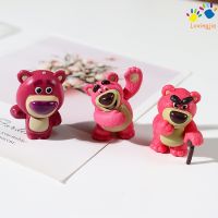 ☄ Toy Story 3 Lotso PVC Action Figure Q Version Strawberry Bear Model Toy Desktop Ornaments Cake Topper Kids Gift