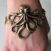 New Cool Hip Hop Silver Color Octopus Bracelets Unisex Lovers Link Chain for Couple Rock Punk Bangles Party Jewelry Accessories