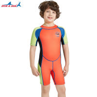 Kids Diving Wetsuit for Boys Girls 2.5MM Neoprene Snorkeling Surfing Swimwear Child Jumpsuit Short Scuba Rashguard Dive Suits