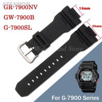 ◆ ❉ ❉ สายนาฬิกาข้อมือซิลิโคนสำหรับ Tali Jam Tangan Karet GW-7900B G-7900SL,G7900อะไหล่ยางกันน้ำสร้อยข้อมือ16X28มม.