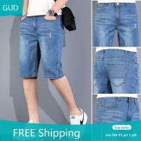 CODddngkw3 ?READY STOCK? Seluar Ripped Jeans Men Lelaki Slim Fit Elastic Jeans Men Straight Cut Jeans Seluar Panjang  Pants Pendek Shorts Denim Jeans Man