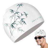 Swim Thicken Swim For Long Hair Printed Design Non-Slip Waterproof Swim Protecting Ears Long Hair For Adults Swim Caps