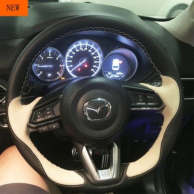 【YF】 Leather Car Steering Wheel Covers for Mazda 3 Axela 2017 2018 2019 6 Atenza 2017-2019 CX-3 2018-2019 CX-9 CX-5