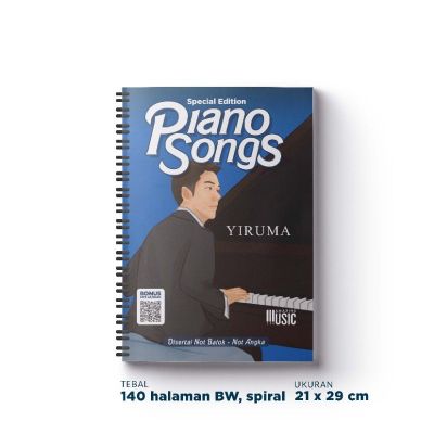 Yiruma Piano หนังสือรุ่นพิเศษสมุดเปียโน (สีขาวกับโน๊ต)