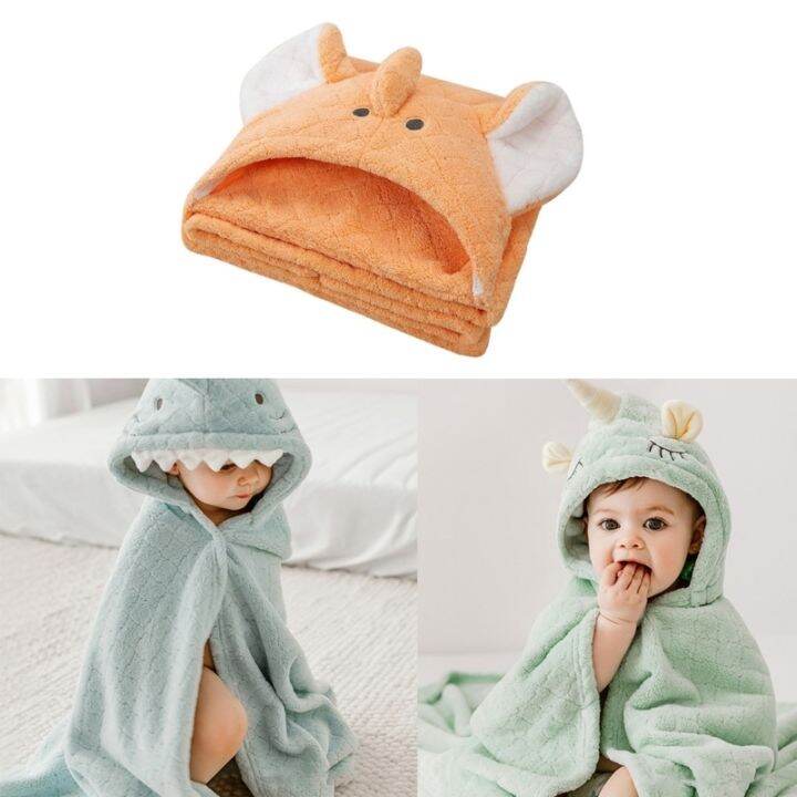 q81a-baby-hooded-bath-towel-coral-velvet-bathrobe-cute-cartoon-blanket-quick-dry-sleepwear-for-infant-newborn-ultra-absorbent