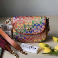 กระเป๋าคล้องแขน COACH Rainbow Signature #ภาพถ่ายจากงานจริง   (CA-101)#(SHOP 100%) สต็อกในไทย (011)