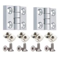 2 Sets Aluminum Profile Hinge Install Kit Door Frame Metal Hinge with Screws Nut for 2020 3030 Series Aluminum Extrusion Profile Hand Tool Parts Acces