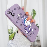 Jinsouwe เคสมือถือเคสโทรศัพท์เคส OPPO A31 2020 / A33 2020 / A53 2020ใหม่การ์ตูน Doraemon Anime ด้านข้างออกแบบเคสโทรศัพท์ขอบสี่เหลี่ยมรูปแบบ Liquid ปลอกซิลิโคนปกหลังเคสกันกระแทก