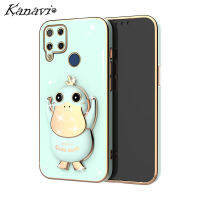 Kanavi เคสโทรศัพท์รูปเป็ดที่สามารถเข้าถึงได้สำหรับ Realme C15 C25 C11 C17 C35ตัวชุบโลหะหรูหรา C20 C11 C21Y C21 C25Y C30 C12 C33เคสโทรศัพท์แฟชั่นใหม่สวยเคสโทรศัพท์ที่จับเป็ดเข้าถึงได้