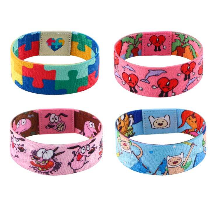 cartoon-dogs-stretch-wristband-bracelet-men-women-children-autism-awareness-wide-band-bangles-armband-accessories