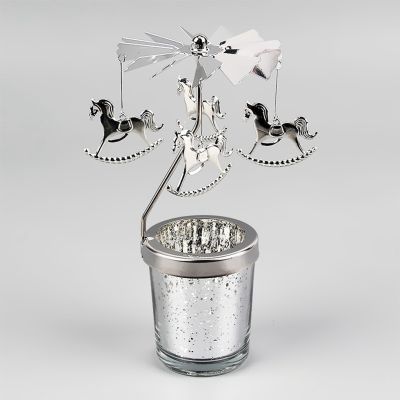 Snowflake Deer Fairy Rotating Tea Light Candle Holder Living Room Romantic Festival Atmospheres Candlestick Decoration Gift