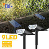 Vimite 9Led Solar Lawn Spotlight Outdoor Waterproof Garden Light for House Park Patio Deck Yard Driveway Pool Landscape Decorative lamp