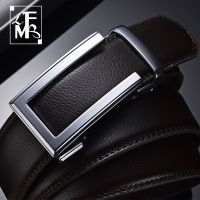 [LFMB]Mens belt Cow genuine leather mens belt cowhide strap for male ratchet automatic buckle belts for men brand belt