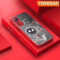 YIWESAN เคสสำหรับ Xiaomi 12 Pro 5G 12 Lite เคสการ์ตูนหมีขอบสี่เหลี่ยมเคสมือถือดีไซน์ใหม่บางลายชุบเคสนิ่มกล้องฝาปิดเลนส์เต็มป้องกันการกระแทก