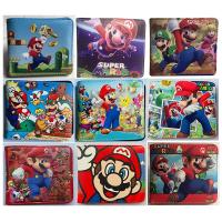 Super Mario Bros PU Bifold Photo Slot การ์ตูน/อนิเมะ Dompet Koin กระเป๋าสตางค์ใบสั้นสำหรับเด็กชายเด็กหญิงวัยรุ่นที่หนีบธนบัตรคลิปเงินนักเรียนผู้ชายผู้หญิง0000