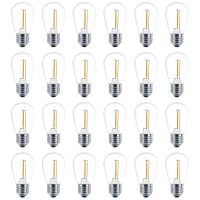 48 Pack 3V LED S14 Replacement Light Bulbs, Shatterproof Outdoor Solar String Light Bulbs, Warm White