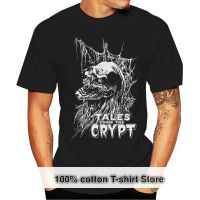 Tales From The Cryptt-Crypt Keeper เสื้อยืดคอกลมแขนลำลองขาสั้นพิมพ์ลายแฟชั่นแนวสยองขวัญเสื้อคอกลมผ้าคอตตอน100% ฤดูร้อน