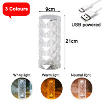 LED Romantic Rose Crystal Desk Light RGB Night Lights Bedroom Bar Christmas Decoration RGB Remote Control Projection Table Lamp