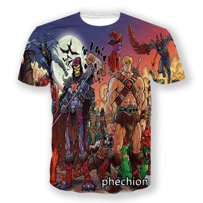 Phechion แฟชั่นผู้ชาย/ผู้หญิง He-Man และ Masters of the Universe 3D พิมพ์เสื้อยืดแขนสั้น Casual Hip Hop T เสื้อ Tops S91