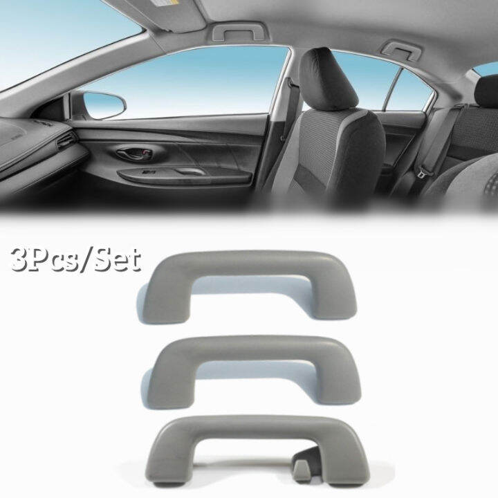 3Pcs/Set Dark Grey Car Inner Back Seat Roof Safety Handle Ceiling