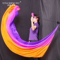 【YD】 Can Real Silk Veil POI Thrown Balls Belly Dancer Performance Props Bellydance Accessory 200x90cm