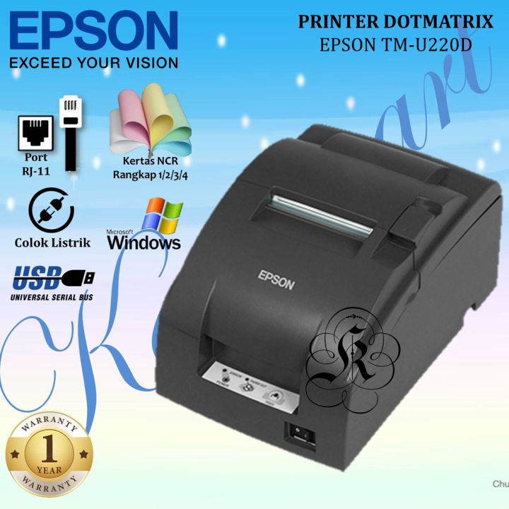Printer Epson Tm U220d Usb Lan Serial Manual Cutter Autocutter Tmu220d Tmu220b Tm 1685