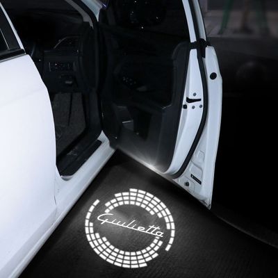 LED รถประตูต้อนรับไฟมารยาทโปรเจคเตอร์ผีเงาโคมไฟสำหรับ Alfa Romeo Giulietta 2011-2022 2015 2016 2020อุปกรณ์เสริม