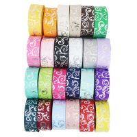 【hot】！ (10 yards/lot) 25mm Hot stamping grosgrain ribbon gift wedding roll