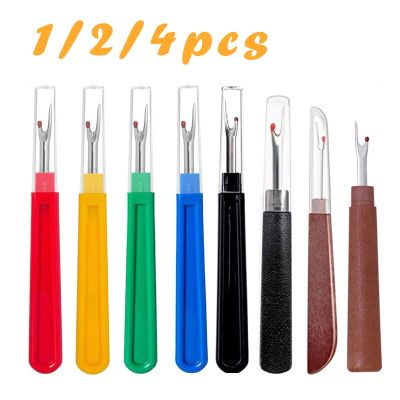 1/2/4pcs Plastic Wooden Handle Steel Thread Cutter Seam Ripper Stitch Removal Knife Needle Arts Tools DIY Sewing Accessories Needlework