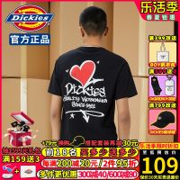 ♈☫☢Dickies เสื้อยืดแขนสั้นผู้ชายและผู้หญิงคู่สวมใส่2023คอกลมลำลองพิมพ์ลายแบรนด์อินเทรนด์ใหม่ฤดูใบไม้ผลิ