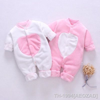 ♠✼ Roupa do inverno bebê recém-nascido macacão quente grosso jaqueta de veludo pelúcia flanela macia pijama infantil 0-18 meses roupas