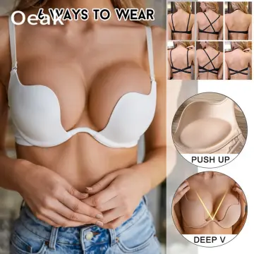 Sexy Deep U Cup Bras For Women Push Up Lingerie Seamless Bra Wire