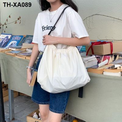 ℡ Han edition fold the new shopping bag ins blogger with contracted leisure joker high-capacity sweet girl inclined shoulder