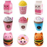 【LZ】✙  Squishy Toy Cute Food Antistress Pink Milk Tea Donuts Rising Toys Abreact Soft Squishi Stress Relief Toys Funny Girls Gifts