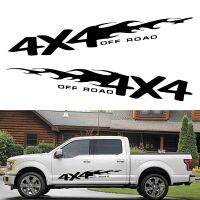 ’；【‘； Doordash 2PCS 4X4 Off-Road Sticker Fire Totems Stripe Decoration Car Truck Stickerstrailer Creative Side Modified Vinyl For Car