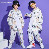 HOT★ชาย Street Dance แขนยาว Graffiti แจ็คเก็ตหลวม Joggers สาว Hip Hop Cool เสื้อพิมพ์กางเกงขายาวเสื้อผ้าชุดเด็ก Streetwear