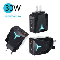 [2023ใหม่] 30W ชนิดเครื่องชาร์จ USB C PD 20W QC3.0รวดเร็วอะแดปเตอร์ชาร์จสำหรับ iPhone 13 12ซัมซุงฮัวเหว่ยเสี่ยวหมี่ยุโรป /Us ปลั๊กที่ชาร์จแบตเตอรี่โทรศัพท์มือถือ